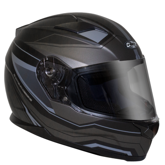 Street Missile Matt Black Silver Helmet - Bikerr