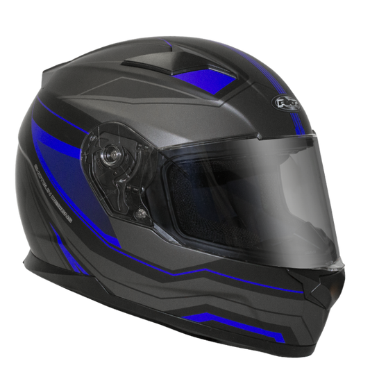 Street Missile Matt Black Blue Helmet - Bikerr