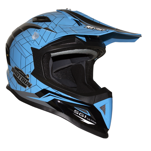 Sg1 Ultra Shotgun Gloss Neon Blue Helmet - Bikerr