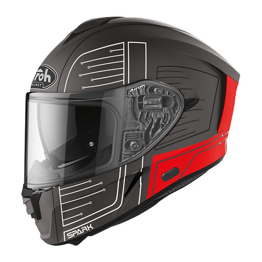 Spark Cyrcuit Red Matt Helmet - Bikerr