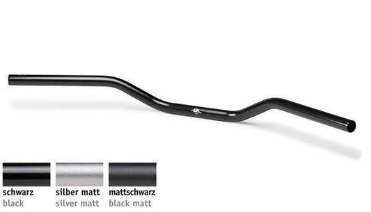 25.4mm (1") Aluminium Roadster Handlebars [Colour: Polished Black] - Bikerr