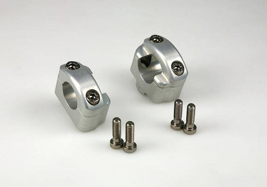 28.6mm Adaptor Blocks [Colour: Silver] - Bikerr