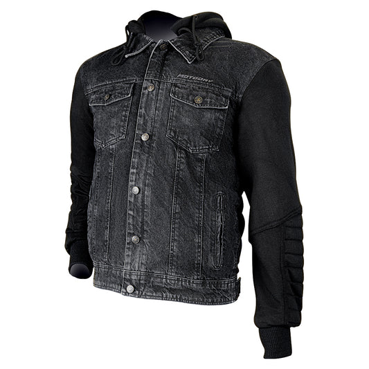 Stone Hoody Black Jacket - Bikerr