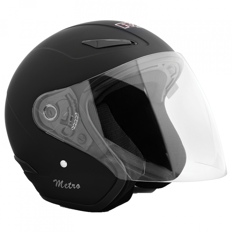 Metro Matt Black Helmet - Bikerr