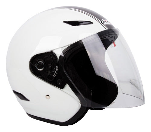 Metro Retro White Silver Helmet - Bikerr