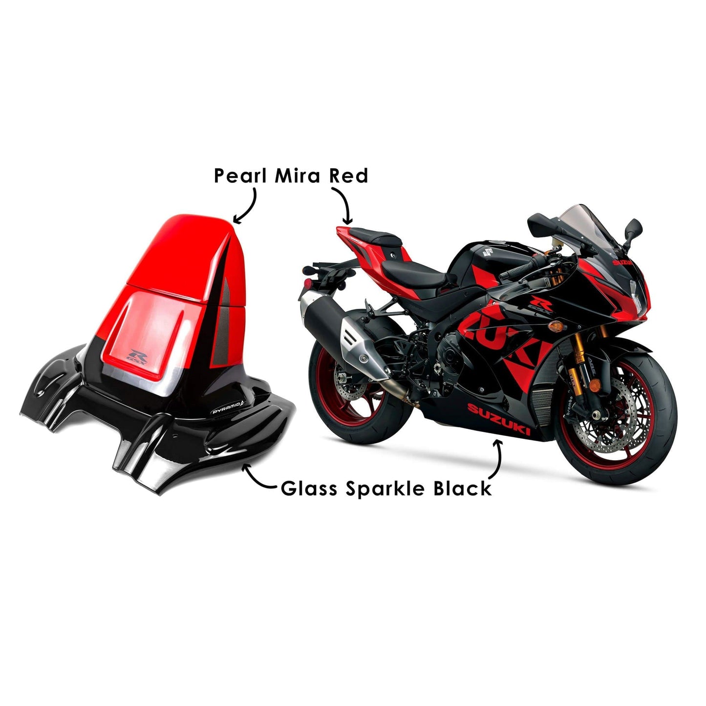 Hugger | Pearl Mira Red & Glass Sparkle Black | Suzuki GSXR 1000 2017>