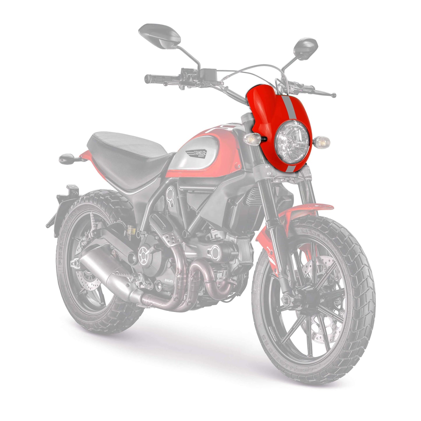 Nose Fairing | Gloss Red ( Red) | Ducati Scrambler Icon 2015> - Bikerr