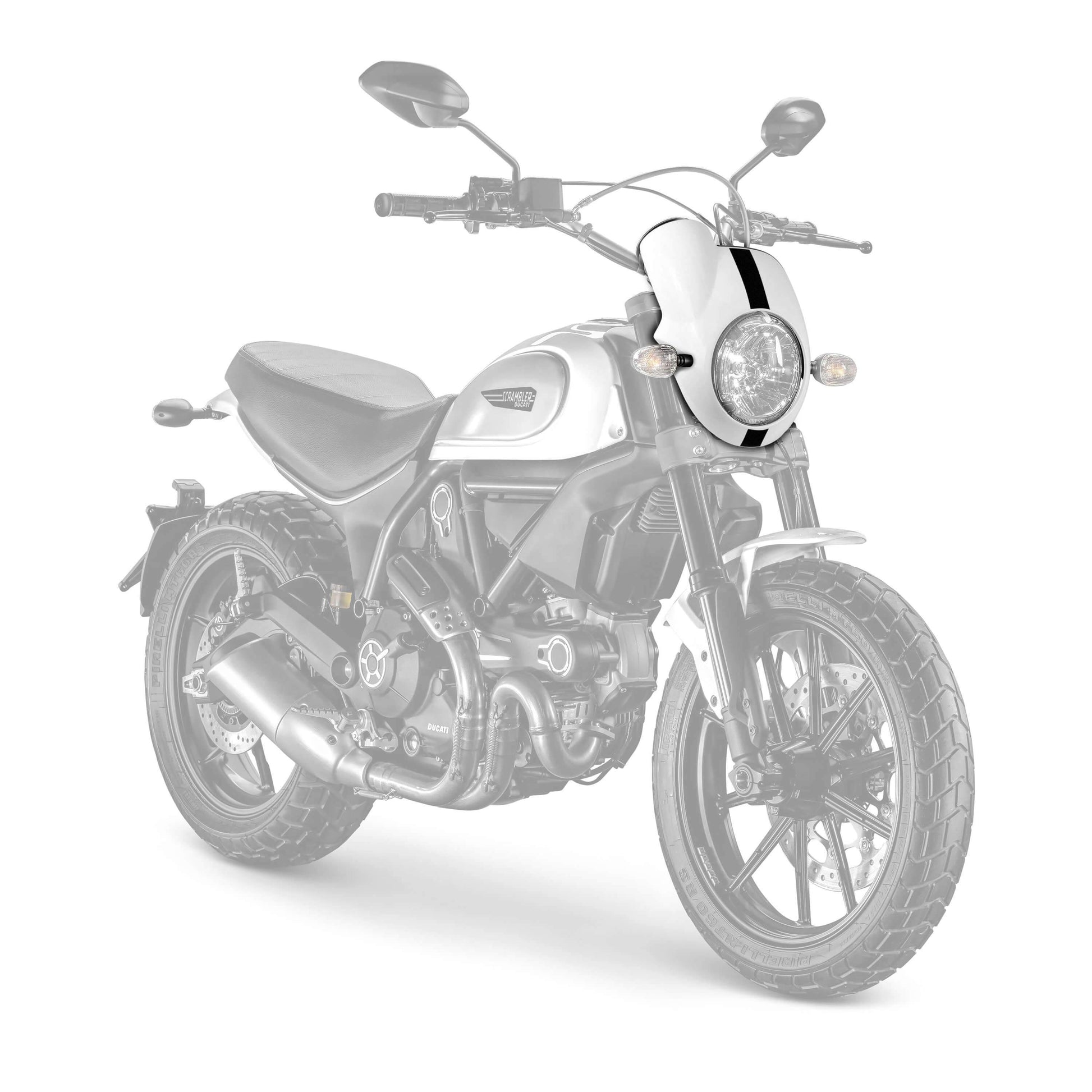 Nose Fairing | Gloss White (Sugar White) | Ducati Scrambler Classic 2015> - Bikerr