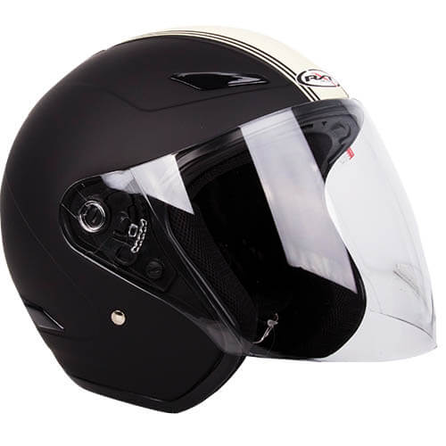 Metro Retro Matt Black/Cream Helmet - Bikerr