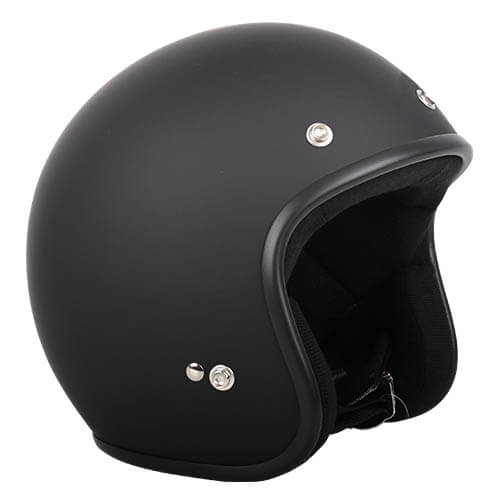 Low Ride Openface Matt Black With Studs Helmet - Bikerr