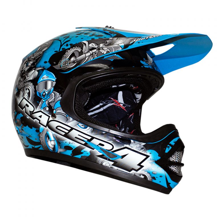 Racer 4 Kids Blue Helmet - Bikerr