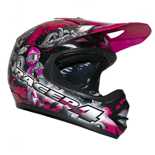 Racer 4 Kids Magenta Helmet - Bikerr