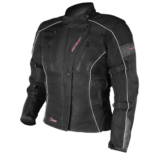 Siena Black/Magenta Jacket - Bikerr