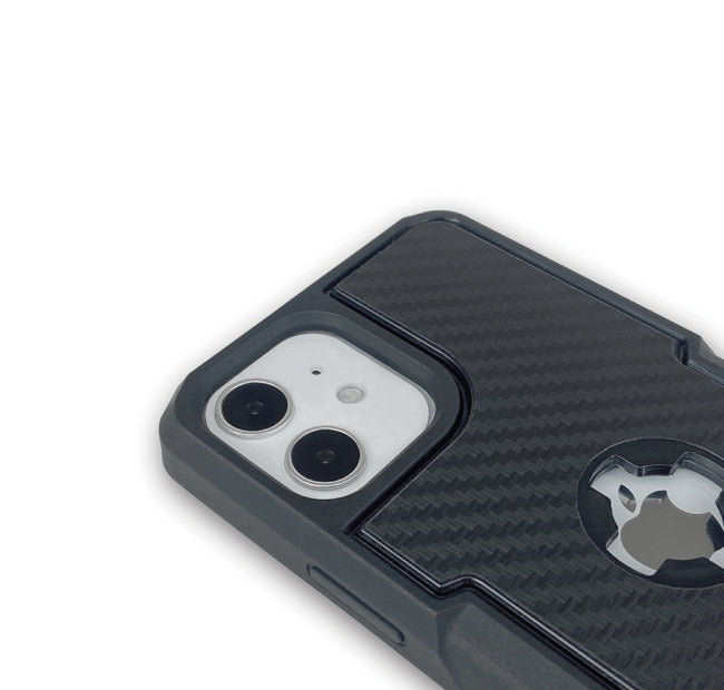 I Phone 12 Mini X Guard Case Carbon Fibre + Infinity Mount - Bikerr