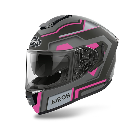 St501 Square Pink Matt Helmet - Bikerr