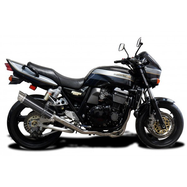 ZRX1100-ZRX1200 97-07 DL10 ROUND 350mm CARBON FIBRE SILENCER 4-1 COMPLETE SYSTEM - Bikerr