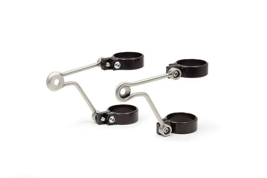 Stainless Steel Headlight Brackets Without Indicator Holes (54mm clamps) - Bikerr